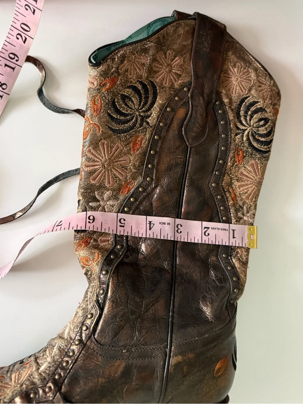 Corral Metallic Brown Floral Embroidered Western Boots